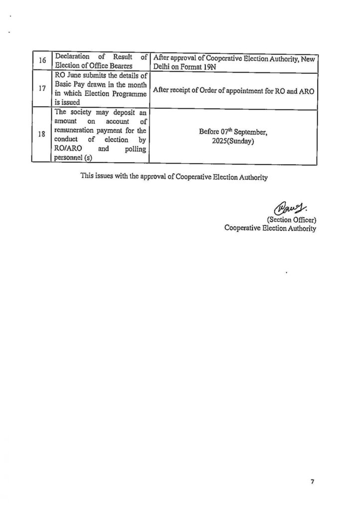 revised election programme of sree dharma agro processing and marketing co op ltd. page 0007