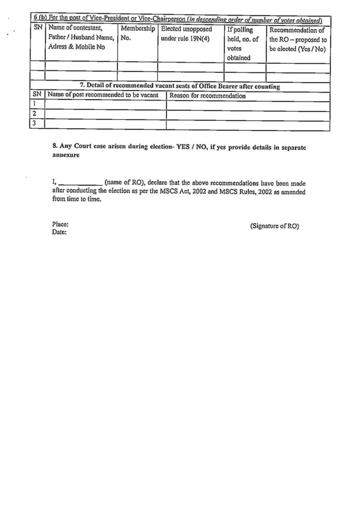 revised election programme of sree dharma agro processing and marketing co op ltd. page 0015